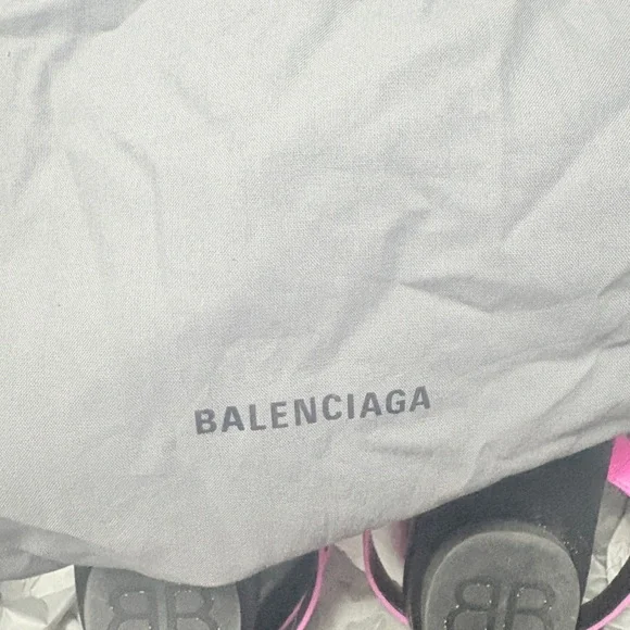 Balenciaga Pink and Black Sandals with Sleek Design
